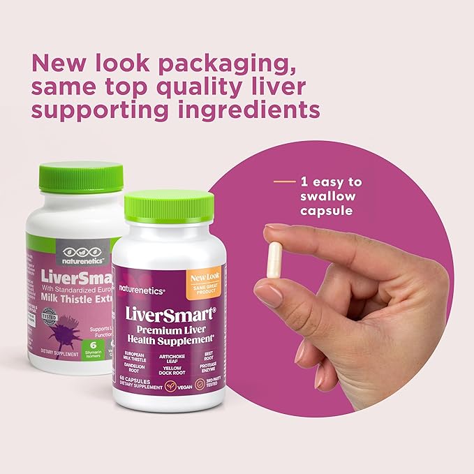 Naturenetics Milk Thistle Liver Cleanse & Support Supplement, 60 Capsules - 80% Silymarin Extract with Artichoke & Dandelion, Supports Liver Enzymes, Energy, & Digestion - Vegan, Gluten-Free, 3 Pack