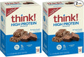 think! Protein Bars, High Protein Snacks, Gluten Free, Sugar Free Energy Bar with Whey Protein Isolate, Brownie Crunch, Nutrition Bars without Artificial Sweeteners, 2.1 Oz (12 Count) (Pack of 2)