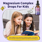 Kids Magnesium Liquid Drops-Magnesium Glycinate Liquid for Kids Supplement-w/L-theanine, Omega-3, Vitamin B6, D3 - for Sleep, Relaxation, Brain, Bones - Peach Flavor, 4 Fl Oz