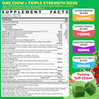 Greens Gummies for Picky Teens & Adults - Greens Superfood Multivitamin Gummies w/ 40+ Fruits & Veggies, Lutein, Enzymes & Fiber, Supergreen Chews for Immunity, Energy, Digestion, Gut & Vision, 1 Pack