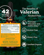Herb Pharm Organic Valerian Root Liquid Extract, Alcohol-Free: Sleep & Relaxing, Calming Nighttime Sleep Support Supplement, Sugar-Free Herbal Supplement, 1 Oz