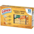 Lance Sandwich Crackers, Captain's Wafers, Variety Pack, 10 Individual Packs, 6 Sandwiches Each