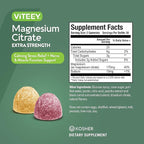 VITEEY Magnesium Gummies for Adults - 170mg of Magnesium Citrate Gummy for Calm, Sleep, Nerve & Muscle Function Support - Vegan, Gluten Free - 120 Count