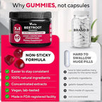 VitaUp Beet Root Gummies – Beetroot Supplement with CoQ10, Grape Seed, Vitamin C, B12 & B3 – Nitric Oxide Gummies for Circulation Support – Beet Supplement for Energy & Immune Support – 60 Beets Chews