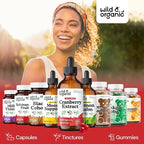 Wild & Organic Cranberry Concentrate Liquid Drops - Urinary Tract Support with Cranberry Supplement for Women & Men - 500 mg Extract per Serving - Vegan, Sugar & Alcohol-Free - 4 fl oz