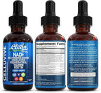 Liposomal NAD Resveratrol Supplement Liquid Drops for Women Taurine Fisetin Grape Seed Quercetin Berberine Astaxanthin Pterostilbene Spermidine Fo Ti Gotu Kola Anti Aging CelluVive by Clean Nutra 4oz
