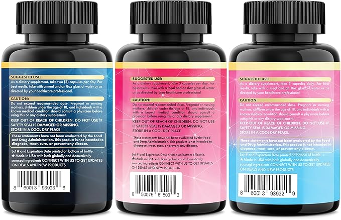 She Shines Set - Collagen Peptides Types I, II, III, V, X, Biotin, Keratin, Myo Inositol & D-Chiro Inositol, Berberine, Cortisol Support, Magnesium, Ashwagandha, L-Theanine, Lions Mane