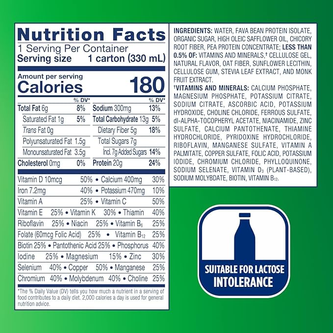 Ensure Plant-Based Vegan Protein Vanilla Nutrition Shake I Gluten-Free I Dairy-Free-I Soy-Free Bottled Liquid Shake-I,(Pack of 24)