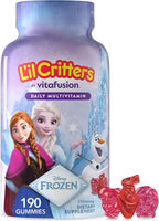 L'il Critters Frozen Daily Kids Multivitamin Gummies Assorted Berry Flavors for Ages 2+ Toddlers and Kids, Disney Multivitamin Gummies with 11 Essential Nutrients, 95-190 Day Supply, 190 ct