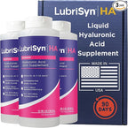 Lubrisyn Hyaluronic Acid Oral Joint Supplement – Liquid HA Formula for Humans – Promotes Joint Support, Mobility, Flexibility, Hydration & Healthy Function for Men & Women – Original 3 x 11.5oz