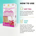 Hyleys Slim Tea Pomegranate Flavor - Weight Loss Herbal Supplement Cleanse and Detox - 25 Tea Bags (1 Pack)