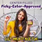 OH MY CHEWY Elderberry Gummies Immunity Support - Real Honey and Lemon Immune Supplement for Kids & Teens with Vitamin C, Echinacea, and Zinc - 60 CT