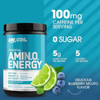 Optimum Nutrition Amino Energy - Pre Workout with Green Tea, BCAA, Amino Acids, Keto Friendly, Green Coffee Extract, Energy Powder - Blueberry Mojito, 30 Servings (Packaging May Vary)