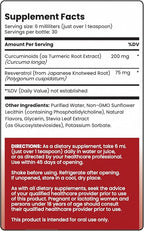 Rho Nutrition Liposomal Curcumin + Resveratrol (1 Pack) – Ultra High Absorption Liquid Curcumin Supplement – Promotes Joint Comfort, Mobility, Cellular Health and Overall Well-Being