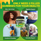 Black Seed Oil Gummies & Chlorophyll, Biotin 500mcg with Hydrolyzed Collagen, Raw Manuka Honey, Organic Cold Pressed - Ultimate Absorption for Skin, Hair & Nails, Digestive, Overall Health,2 Pack