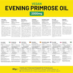 Vegan Evening Primrose Oil 2000mg with Vitamin E & B6 – 60 Vegan Softgels| Pure Cold Pressed I 180mg GLA per Capsule I Women's Health I Premium Quality I by Prowise Healthcare