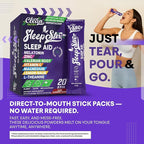 Sleep Aid Melatonin Powder Tryptophan Glycine Valerian Root Magnesium For Sleep Lemon Balm L Theanine Magnesium Glycinate Zinc Sleep Aid Myo Inositol GABACalm B6 5 HTP Stress Relief 20 Stix