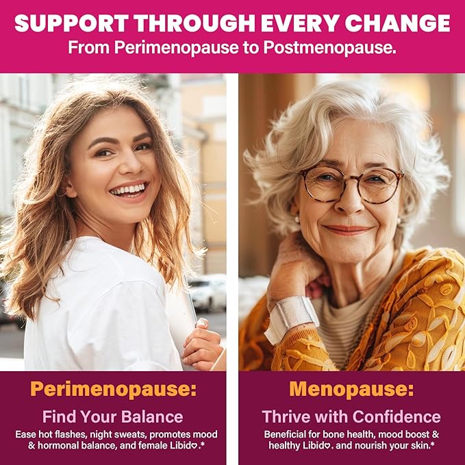 Menopause Supplements for Women, 10-in-1 Hormone Balance for Women, with Red Clover, Korean Ginseng, Shatavari - Menopause & Libisoothe Powder for Desire, Hot Flashes, Night Sweats & Mood - 5.3 Oz