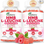 2 Pack HMB and Leucine Gummies, HMB & Leucine Amino Acid for Muscle Growth, Muscle Relief, HMB Supplements for Men & Women, Vegan, Non-GMO, Raspberry Flavor, 120 Count