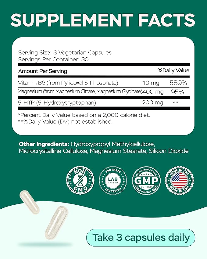 Magnesium Complex for Women – Magnesium for Sleep, Advanced 610mg with Glycinate, Citrate & Vitamin B6 for 3X Absorption + 5-HTP – Supports Sleep, Relaxation, Nerve, Muscle, Bone & Energy Health