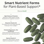 Vegan Multivitamin for Men and Women with Vitamins and Chelated Minerals for Energy, Focus and Immune Health – Premium Daily Womens and Mens Multivitamins & Multiminerals – 90 Tablets