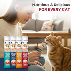 Cat Treats Lickable | Grain-Free Cat Food Toppers, High Protein | Creamy Puree Squeeze Ups with Vitamin E & Taurine, Digestible Formula | 0.5 oz. Each Tube, Chicken & Seafood Mix Variety | 20 Tubes