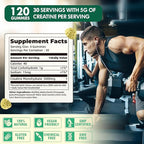 NSF Certified Creatine Gummy 5g - Creatine Monohydrate Gummies for Men & Women, Creatine Monohydrate for Muscle Strength, Muscle Builder, Energy Boost, Pre-Workout Supplement(120 Count)-Pineapple