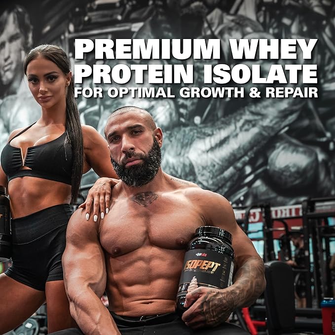 IsoPept Hydrolyzed Whey Protein Powder by EHPlabs - 100% Whey Protein Isolate & Hydrolysate, 27g of Protein, Non-GMO, Gluten Free, Fast Absorbing, Easy Digesting, 27 Serves (Vanilla Ice-Cream)