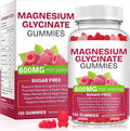 Magnesium Glycinate Gummies 120 Count - Sugar Free Magnesium Supplement - Supports for Sleep, Memory, Mood, Muscle, Relaxation, Heart & Bone Health