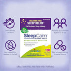 Boiron SleepCalm Tablets Sleep Aid for Deep,Relaxing,Restful Nighttime Sleep - Melatonin-Free and Non Habit-Forming -,120 Count (Pack of 2)