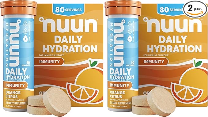 Nuun, Citrus Orange Immunity Box, 1.9 Ounce, 8 Count (Pack of 2)