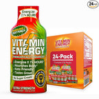Vitamin Energy Immune+ Extra Strength Energy Shot Fruit Punch 24 Pack, 260mg Natural Caffeine, B-Vitamins, Citicoline, Green Tea, Immunity & Focus Support, Zero Sugar, Gluten-Free 1.93 fl oz