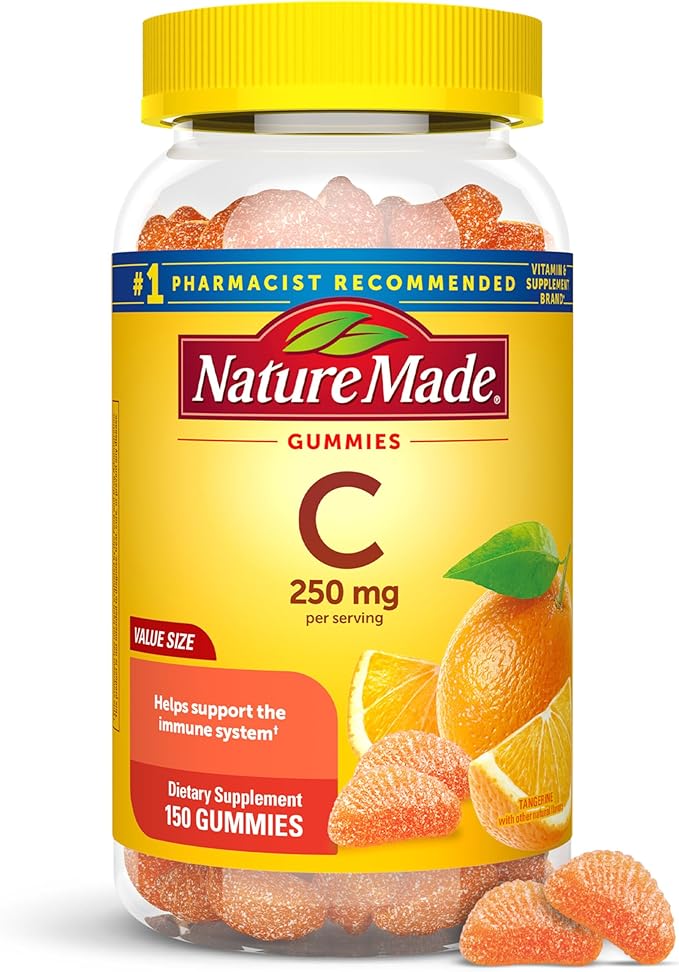 Nature Made Vitamin C 250 mg Per Serving, Dietary Supplement for Immune Support, Vitamin C Gummies for Adults, 150 Gummies, 75 Day Supply