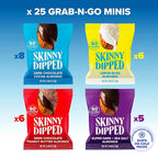 SkinnyDipped Snack Attack Minis Almond Variety Pack, Healthy Snack, Plant Protein, Gluten Free, 0.46 oz Mini Bags, Pack of 25