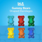 BioSwiss Bandages, Gummy Bear Shaped Self Adhesive Bandage Set, Latex Free, Sterile Wound Care, 50 Count