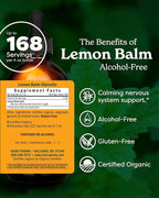 Herb Pharm Certified Organic Lemon Balm Liquid Extract for Calming Nervous System Support, Alcohol-Free Glycerite, 4 Ounce
