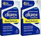 Diurex Caffeine-Free Bloat Relief, Maximum Strength, Relieve Water Bloat Discomfort, Up to 6 Hours of Relief, 48 Count (Pack of 2)