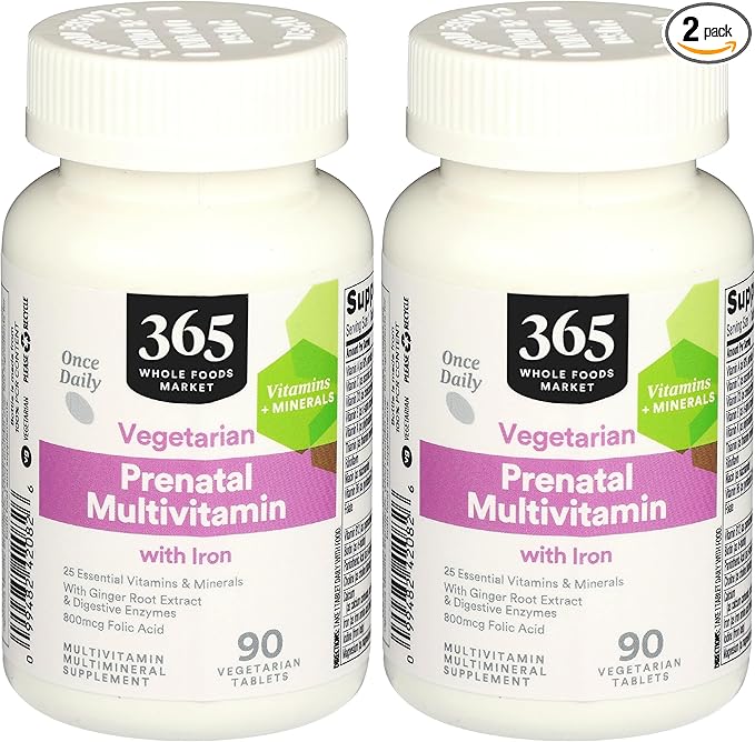 365 by Whole Foods Market, Multi Prenatal One Daily, 90 Tablets (Pack of 2)