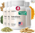 Nourished Natural Health EstroEase – Hormone Balance for Women, Menstrual Cycle and PMS Support Supplement for Women - PMS Relief from Cramps, Bloating and Mood Swings – Vegan, Non-GMO – 240 Capsules