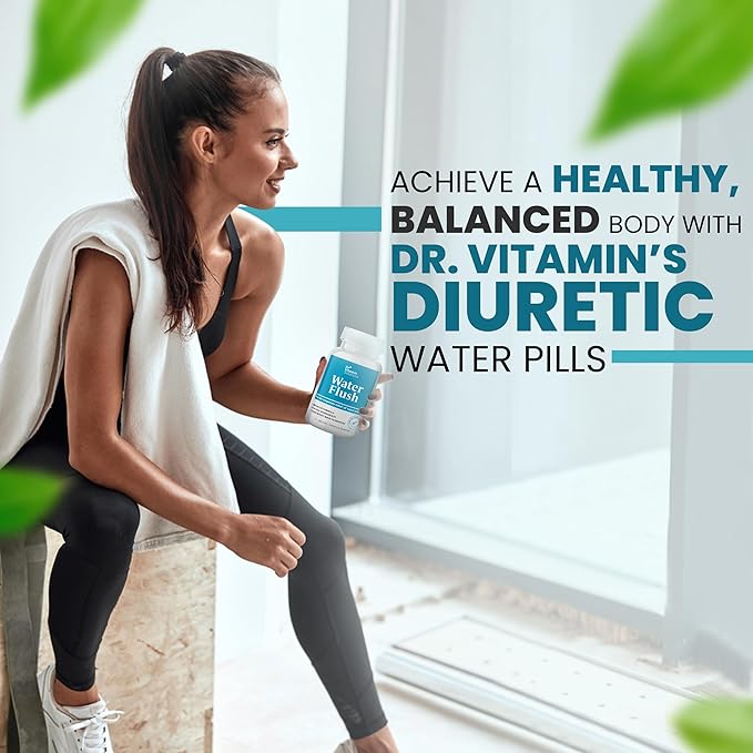 Diuretic Water Pills for Weight Control - Instant Relief from Bloat and Swelling - Green Tea, Cranberry, Dandelion Leaf Extract - Water Retention Pills for Women & Men, 120 Caps
