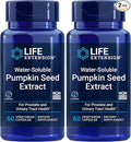Life Extension Water-Soluble Pumpkin Seed Extract, Promotes Prostate & Urinary Tract Health, Bladder Health Support, Men, Women, Gluten-Free, Non-GMO, Vegetarian, 60 Capsules, (Pack of 2)