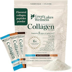 Great Lakes Wellness Collagen Peptides Powder for Skin, Hair, Nails, Joints & Digestion - Variety Flavors - Quick Dissolve Hydrolyzed, Non-GMO, Kosher - 12 Sticks