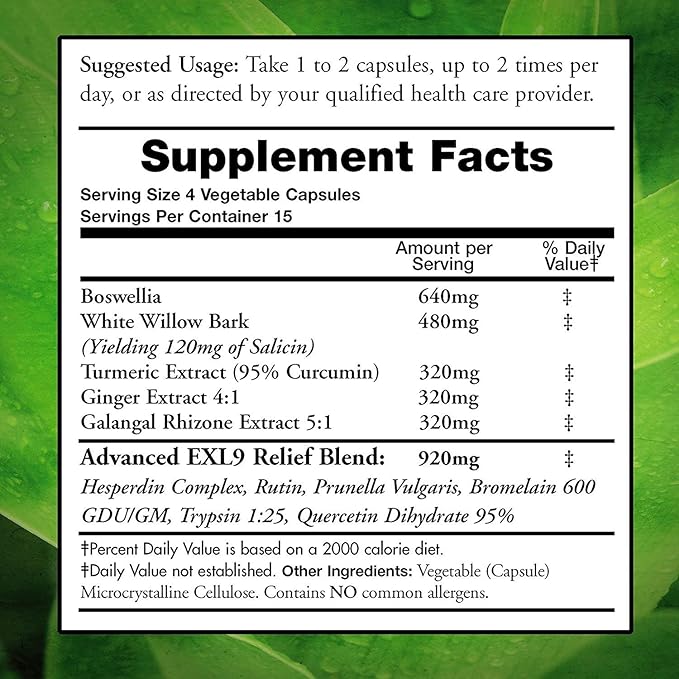 InflamEzze - Turmeric, Curcumin, Ginger Supplement - Gluten-Free, 60 Capsules