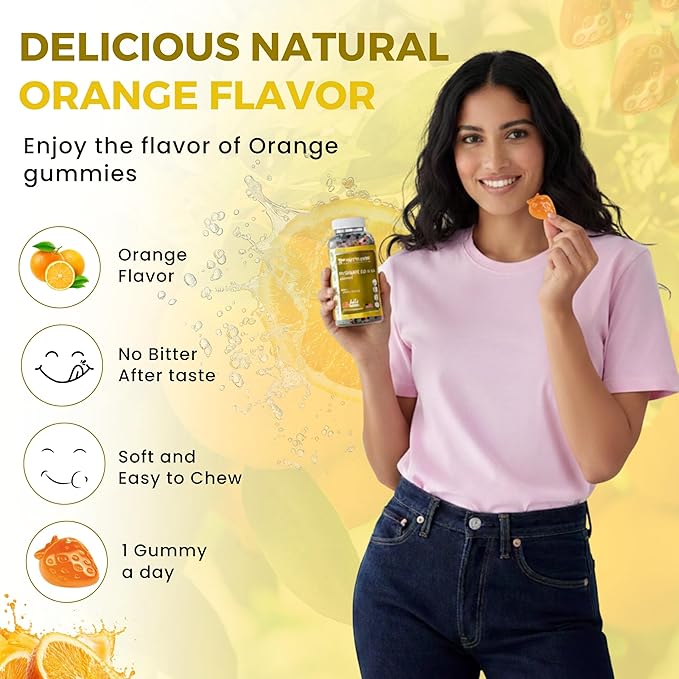 Vitamin D3 K2 Gummies for Adults – 60 Vegan Orange Gummies | 400 IU (10 mcg) D3 + 55 mcg Vitamin K2 MK-7 | Individually Wrapped, Gelatin-Free, Gluten-Free, Non-GMO | Halal Certified