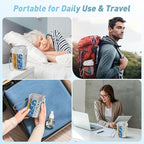 Pill Dispenser with 7 Large Compartments - Portable Pill Organizer for Travel, Anti-Mix Design & Wide Opening Design, Easy Access to Vitamin Dispenser, Includes 20 Blank Stickers(Gray)