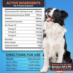 Glucosamine for Dogs -1000mg- Senior Dog Joint Supplement -Advanced Hip & Joint Support Chews w/Glucosamine, Chondroitin, MSM, Turmeric & Omega 3 for Pain & Inflammation Relief, Improved Mobility
