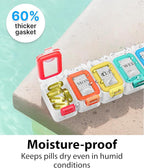 Weekly Pill Organizer 1 time a Day – Pill Box 7 Day with Enhanced Waterproof Seal, Large compartments Hold Big Vitamins & Supplements, Upgraded Locking lids, for Home & Travel use, Durable Hard case