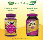 Nature's Way Alive! Hair, Skin & Nails Gummies, Advanced Beauty Formula*, with Biotin and Collagen, Strawberry Flavored, 60 Gummies (Packaging May Vary) (Pack of 2)