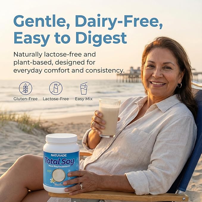Total Soy Plant-Based Meal Replacement Powder | 13g Complete Soy Protein, Low Carb, Low Sugar | Supports Hormonal Balance, Healthy Blood Sugar & Weight Management | Vanilla, Vegan