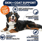 Omega 3 Fish Oil for Dogs - 170 Chews - Omega 3 for Dogs Itchy Skin & Allergy Relief - Skin & Coat Supplement - EPA & DHA Fatty Acids - Dog Anti Shedding & Hot Spot Treatment - Salmon Oil